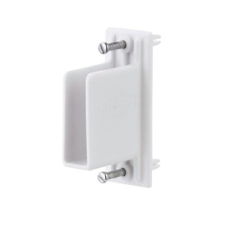 RUBBERMAID Rubbermaid 3D32-LW-WHT Fast Set Wall End Bracket with Drive Pin  White 5252986